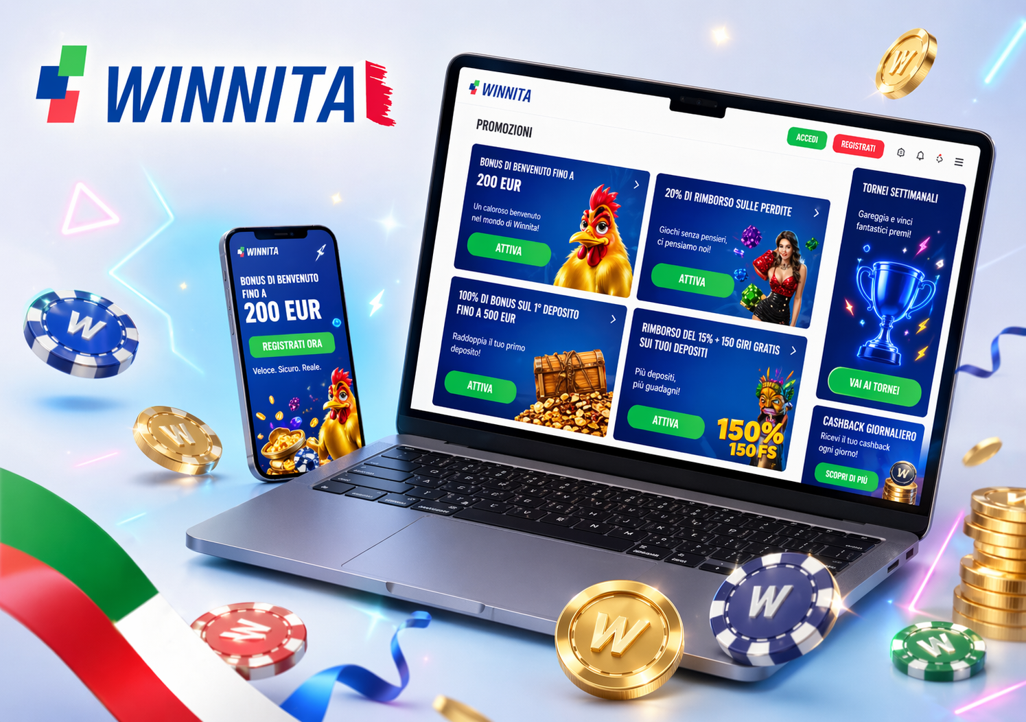 Schermata di accesso Winnita pronta per il login