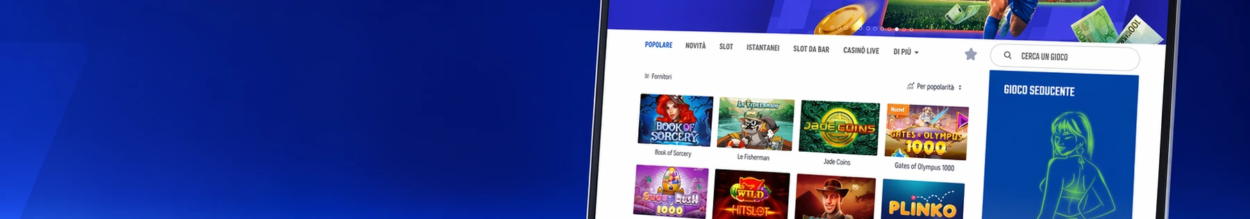 Screenshot reale della home Winnita in un browser mockup
